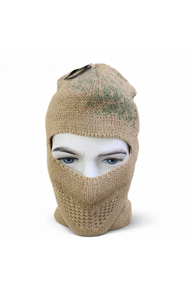 Anadolu Tactical Jandarma Örme Kar Başlığı Balaklava – Haki Askeri Kışlık Yüz Maskesi