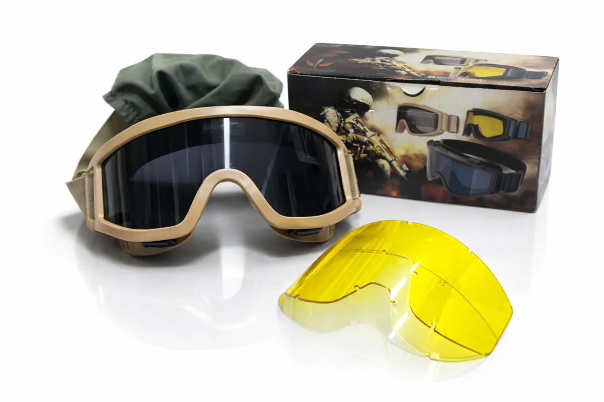 Anadolu Tactical Taktik Koruyucu Gözlük – Askeri Airsoft Paintball Gözlüğü | Değiştirilebilir Lensli Koruma Gözlüğü