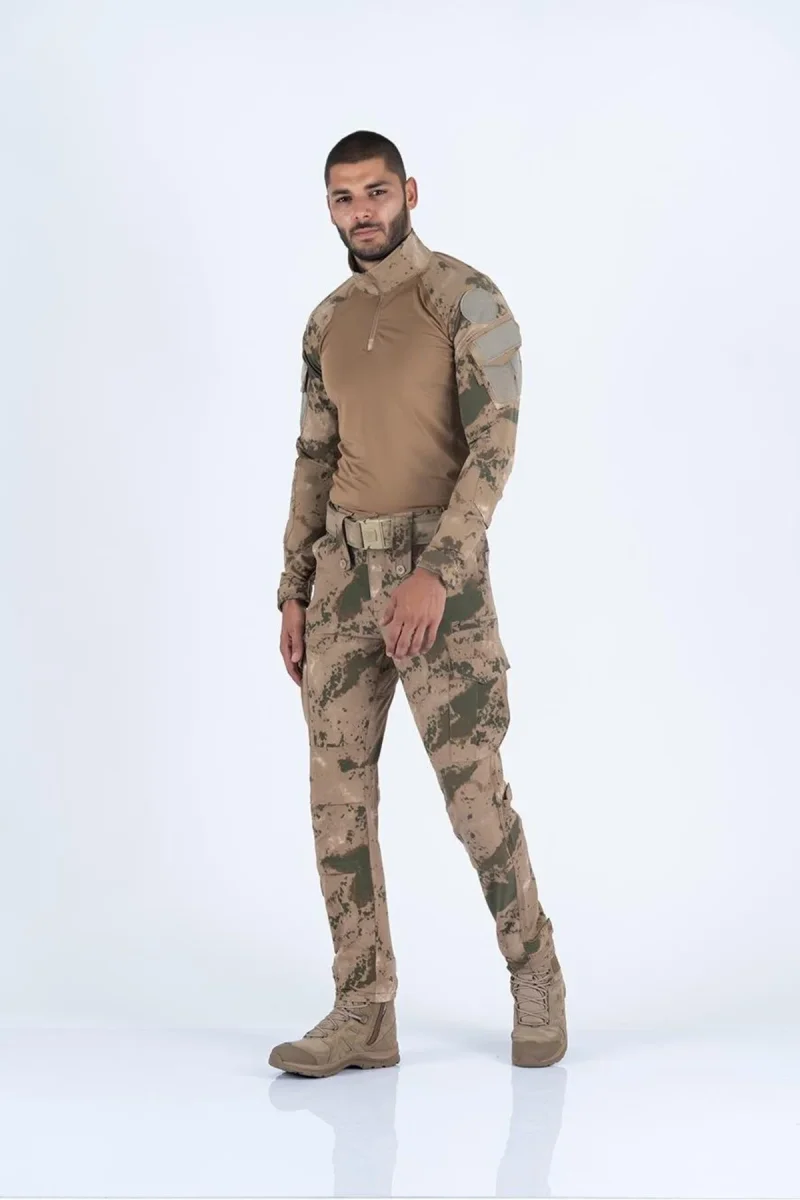 Combat Tactical Combat Tactikal Outdoor Komando Triking Pantolon Kamuflaj - 508 - Haki